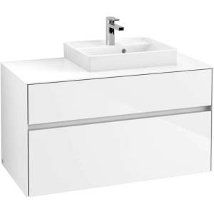Villeroy & Boch Collaro - Шкафче за умивалник, 100x55x50 см, 2 чекмеджета, Glossy White C01500DH (C01500DH)