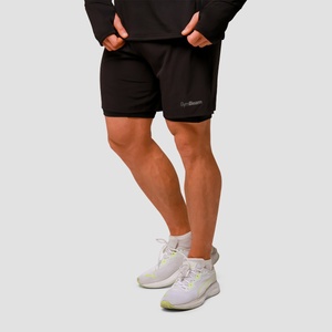 GymBeam Къси панталони за бягане Pulse 2in1 Black M