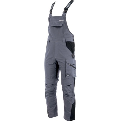Sara Workwear pracovní kalhoty s laclem CRAFTER šedé černé