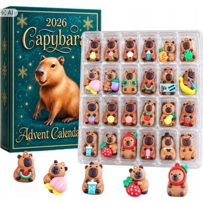 Senti Adventný kalendár Kapybara 3D figúrky 24-dňová súprava vianočný darček