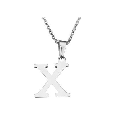 Šperky4U Ocelový řetízek s přívěškem iniciála "X" OPD0090-X