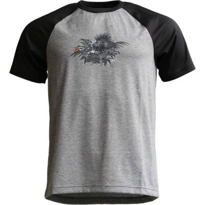 Zimtstern Мъжка фланелка с къс ръкав за колоездене Zimtstern Riderz MTB Tee S/S Cycling jersey - Gun Metal Melange / Pirate Black - размер XXL (056-3323-0115)
