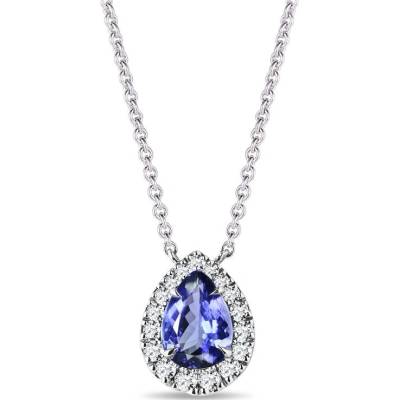 Klenota Elegantný diamantový náhrdelník z bieleho zlata s tanzanitom k0814012