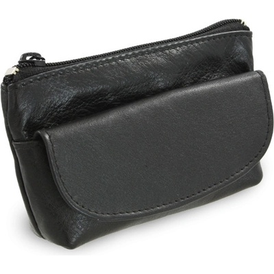 Arwel kožená se zipovou a klopnovou kapsičkou černá 619-0369