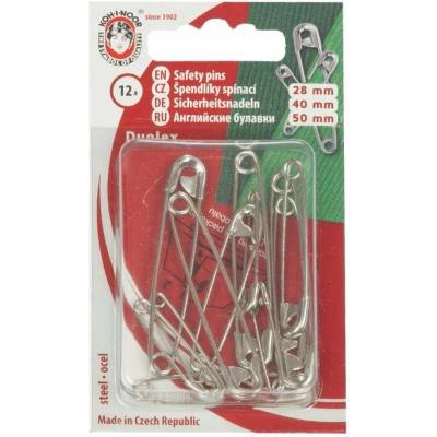 BELLATEX s.r.o. G - Špendlík spínací Fe mix 28,40,50mm (v.1,2,3) 12ks/miska stříbrný – Zboží Dáma