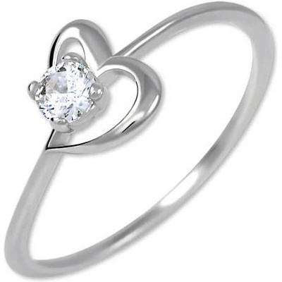 Soliter Stříbrný zásnubní prsten s krystalem Srdce 426 001 00535 04
