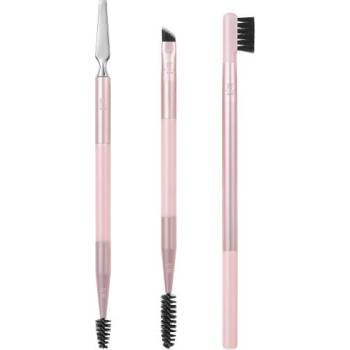 Real Techniques Brow Styling Set комплект: плоска четка RT 607 1 бр + четка за вежди RT 601 1 бр + скосена четка RT 606 1 бр + четка за вежди RT 603 1 бр + шпатула за вежди RT 605 1 бр