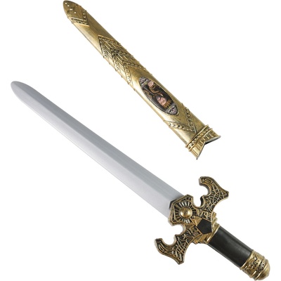 RAPPA Rytířský meč zlatý s pouzdrem a se zvuky