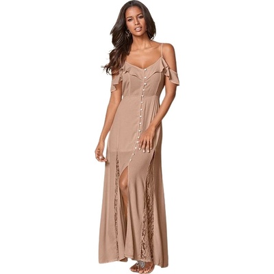 dámské dlouhé šaty hnědé