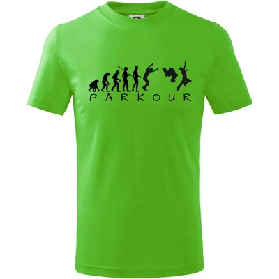 Parkour evolúcia tričko detské Apple Green