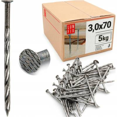 Hřebíky kroucené pozinkované 3,1*70 mm 5 kg