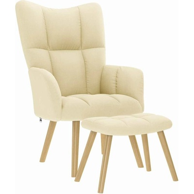 vidaXL 4016785 Relaxační s podnožkou textil krémová
