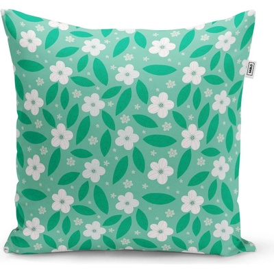 Sablio Vankúš Biele kvety s lístkami 50x50