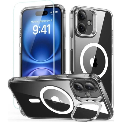 ESR Комплект калъфи ESR Classic Hybrid Kickstand Halolock MagSafe + закалено стъкло за iPhone 16 PLUS - прозрачен (4894240243664)