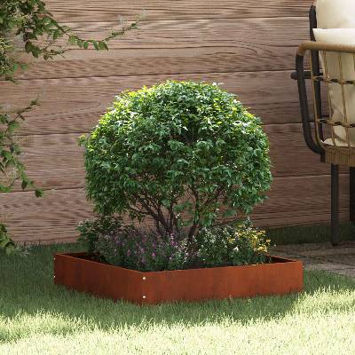 vidaXL Ограда за трева 6 pcs Ръждясало 50 x 50 x 13 см (874729)