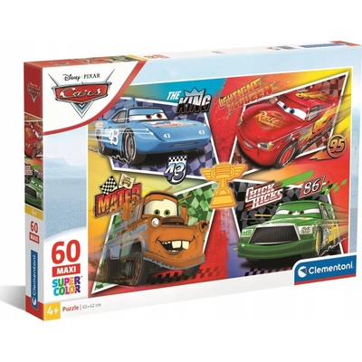 Clementoni - Puzzle SuperColor Puzzle: Cars 60 maxi - 40 - 99 piese