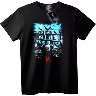 NOONEBRAND Тениска Телевизионни Врани и Череп - 7XL, Black
