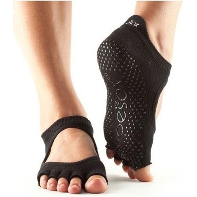 ToeSox BELLARINA bezprstové protišmykové ponožky BLACK