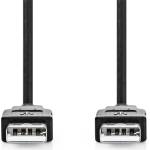 Nedis CCGL60000BK20 Кабел USB A мъжки към USB A мъжки, USB2.0, дължина: 2 м (CCGL60000BK20)