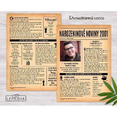 Narozeninové noviny 2001 – jednostranné až čtyřstranné