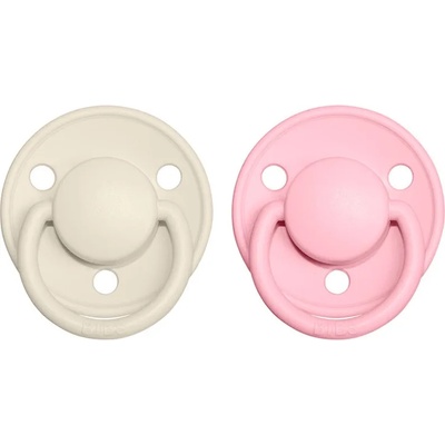 BIBS De Lux Natural Rubber Size 1: 0+ months биберон Ivory / Baby Pink 2 бр