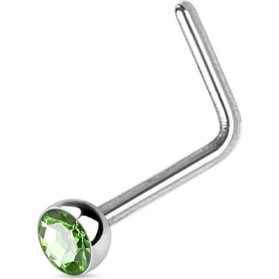 Šperky4U zahnutý piercing do nosu s kamínkem N0044-G