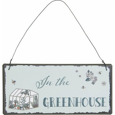 IB LAURSEN Plechová cedulka Greenhouse, modrá barva, kov
