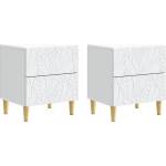 vidaXL Нощно шкафче 2 бр. Бяло 43 x 34, 5 x 48 см Инженерна дървесина (894986)
