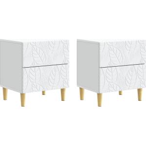 vidaXL Нощно шкафче 2 бр. Бяло 43 x 34, 5 x 48 см Инженерна дървесина (894986)