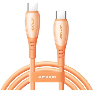 JOYROOM Здрав кабел с бързо зареждане за устройства с USB-C порт - Joyroom Vibrant Series USB-C to USB-C Fast Charging Cable 60W (оранжев) (120 см) (S-A59)