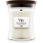 WoodWick Linen ароматна свещ с дървен фитил 275 гр