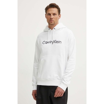 Calvin Klein Памучен суичър Calvin Klein в бяло с качулка с апликация (K10K111345)