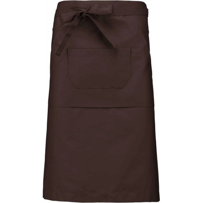 Kariban Dlouhá zástěra KANGAROO čokoládová