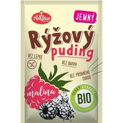 Amylon Puding Ryžový malinový bez lepku Bio 40 g