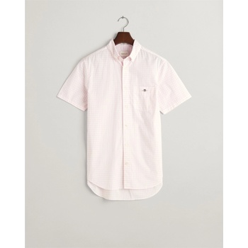 Image 1 of Gant Риза с къс ръкав Gant Regular Fit Classic Gingham Poplin Short Sleeve Shirt - Light Pink