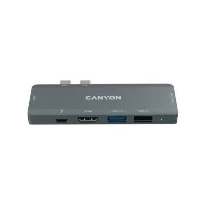 CANYON Докинг станция Canyon DS-05B Multiport за MacBook, 7 порта, 2 x HDMI, 1 x USB3.0 1 x USB2.0, 1 x SD, 1 x TF, CNS-TDS05B