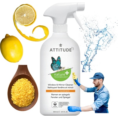 Attitude čistič na sklo a zrcadla s vůní citronové kůry s rozprašovačem 800 ml