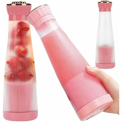 Prenosný smoothie mixér USB bezdrôtový 400ml ružový