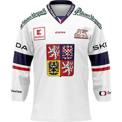 CCM Reprezentačný dres CCM s reklamou biely, Senior, biela, S
