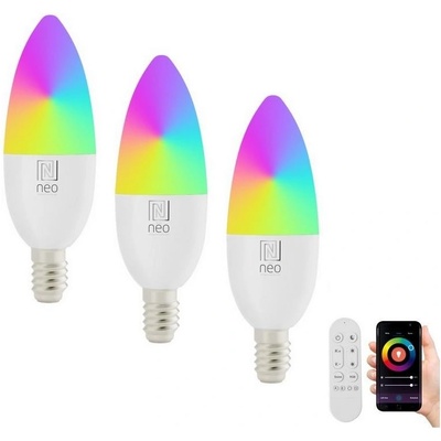 Immax NEO LITE SMART sada 3x žárovka LED E14 6W RGB+CCT, stmívatelná, Wi-Fi, Beacon, DO, TUYA 07716CDO