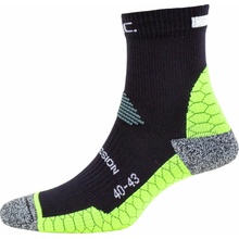 P.A.C. ponožky RN 6.2 Running Reflective Pro Mid Compression Women Black-Neon Yellow
