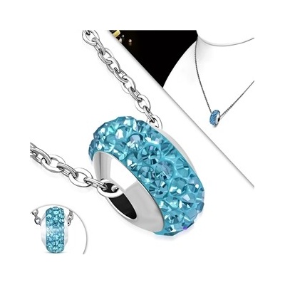 Šperky4U Ocelový řetízek se zavěšeným korálkem OPD0126-Q