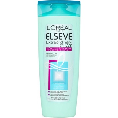 L'Oréal Elvive Extraordinary Clay Shampoo čistiaci šampón pre mastné vlasy 400 ml