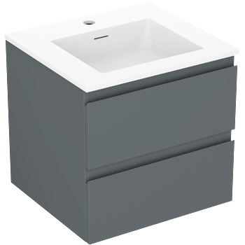 Mexen Orio шкаф за баня 50 см с мивка Otis, 2 чекмеджета, матов графит/матово (91A10-05047-2-BFF66-W18M01)