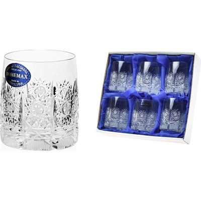 Bohemia Crystal Broušené sklenice Royal na likér lihoviny panák nízký Brus klasik 500 PK 6 x 60 ml