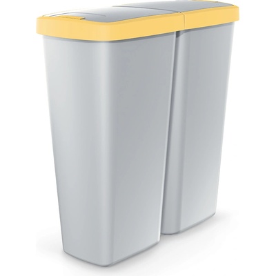 Pro Compacta Q DUO popelavý se žlutým víkem 50l