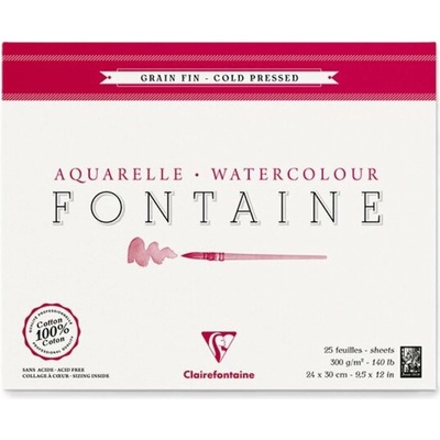 Clairefontaine Blok na akvarel HP 300g/m² 100 % bavlna 23 x 31 cm 20 listů