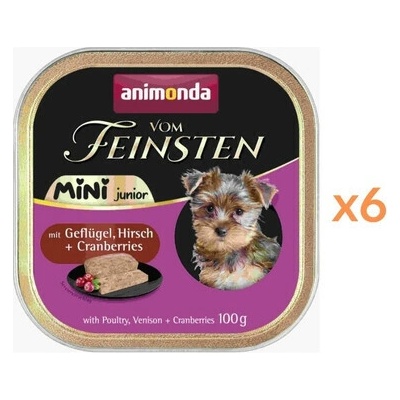 Animonda Vom Feinsten Mini Junior s hydinou divinou a brusnicami 6 x 100 g