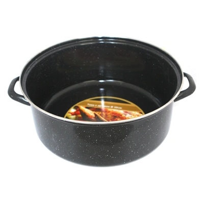 Румънски емайл РЯ-Тава кръг с метален кант Ø36xh12.5cm ЧЕРНА (3013/36) (016018)