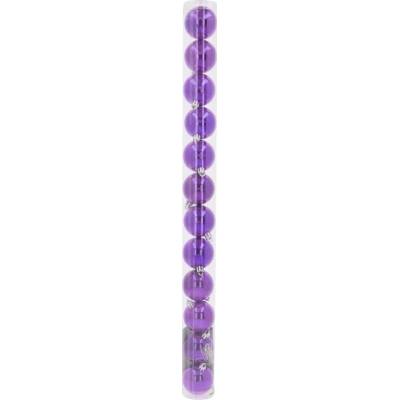 Trend-Deco Fialové lesklé vianočné gule 5 cm 12 ks závesné nerozbitné ozdoby